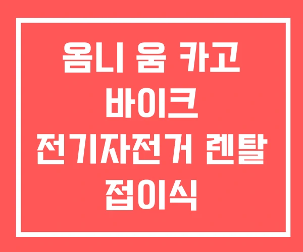 옴니 움 카고 바이크 전기자전거 렌탈 접이식