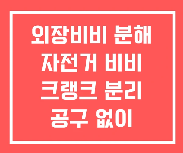 외장비비 분해 자전거 비비 크랭크 분리 공구 없이