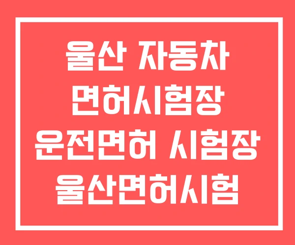 울산 자동차 면허시험장 운전면허 시험장 울산면허시험