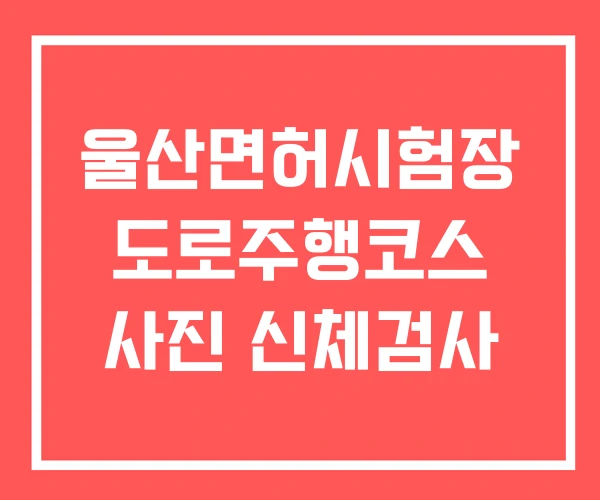 울산면허시험장 도로주행코스 사진 신체검사