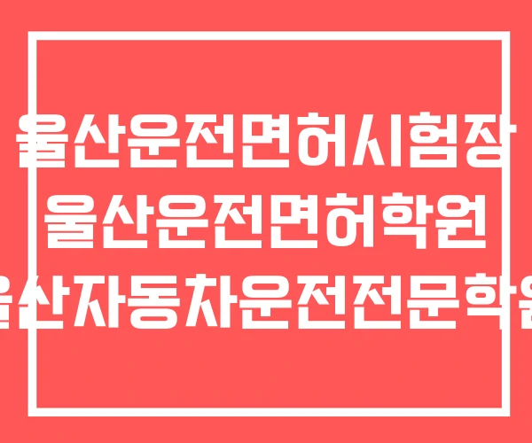 울산운전면허시험장 울산운전면허학원 울산자동차운전전문학원