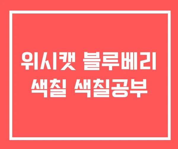 위시캣 블루베리 색칠 색칠공부