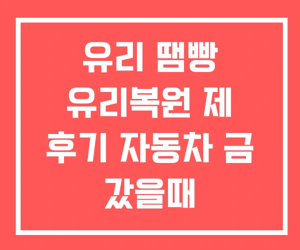유리 땜빵 유리복원 제 후기 자동차 금 갔을때
