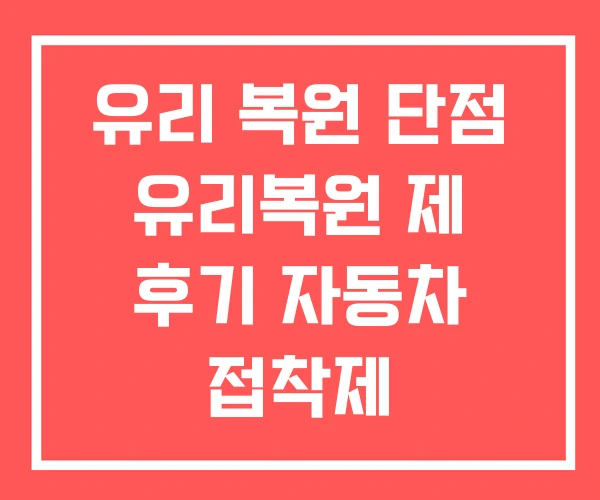 유리 복원 단점 유리복원 제 후기 자동차 접착제