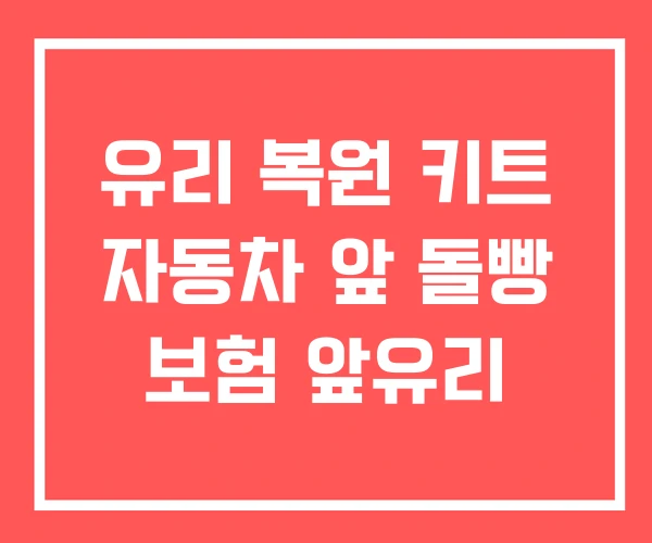 유리 복원 키트 자동차 앞 돌빵 보험 앞유리