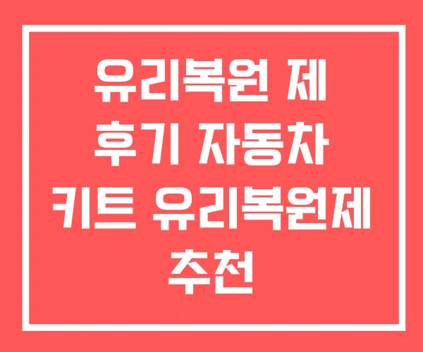 유리복원 제 후기 자동차 키트 유리복원제 추천 유리복원 제 후기 자동차 키트 유리복원제 추천