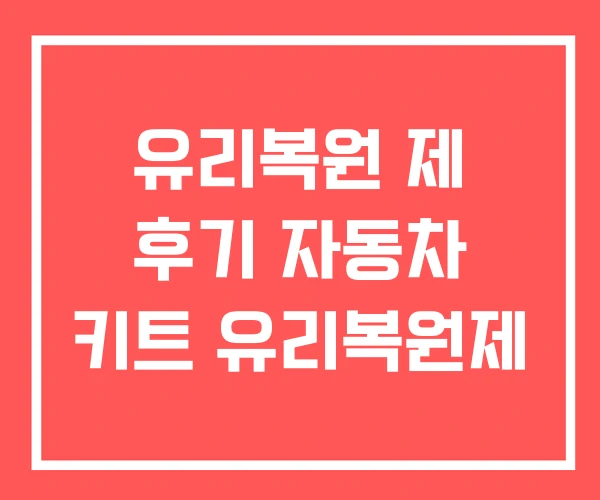 유리복원 제 후기 자동차 키트 유리복원제
