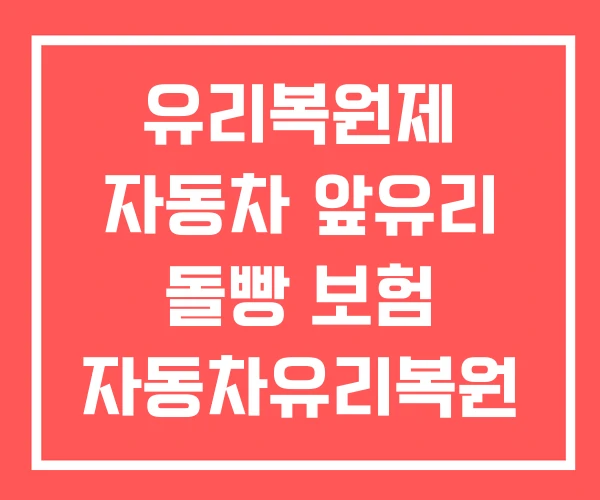 유리복원제 자동차 앞유리 돌빵 보험 자동차유리복원 업체