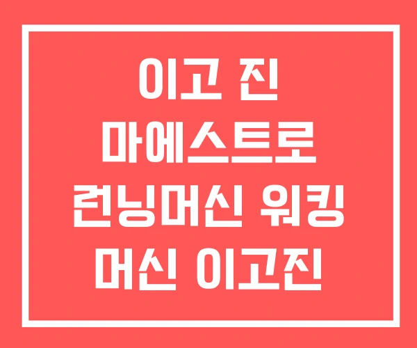 이고 진 마에스트로 런닝머신 워킹 머신 이고진 X3