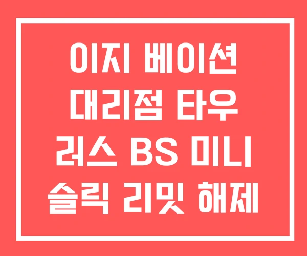 이지 베이션 대리점 타우 러스 BS 미니 슬릭 리밋 해제 이지 베이션 대리점 타우 러스 BS 미니 슬릭 리밋 해제
