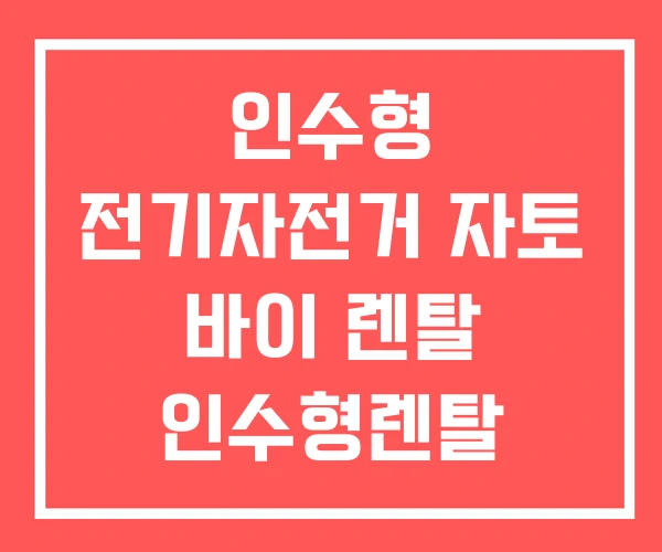 인수형 전기자전거 자토 바이 렌탈 인수형렌탈