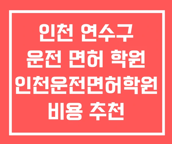 인천 연수구 운전 면허 학원 인천운전면허학원 비용 추천