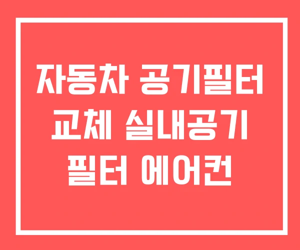 자동차 공기필터 교체 실내공기 필터 에어컨 자동차 공기필터 교체 실내공기 필터 에어컨
