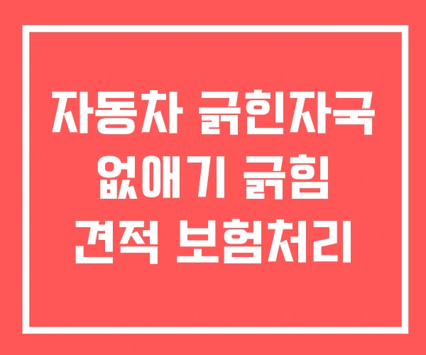 자동차 긁힌자국 없애기 긁힘 견적 보험처리
