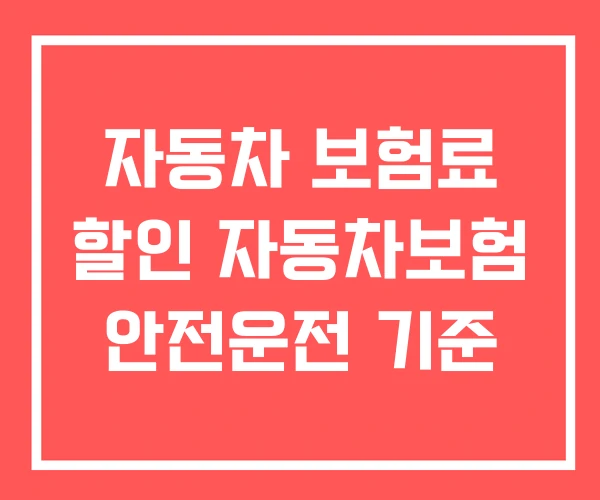 자동차 보험료 할인 자동차보험 안전운전 기준 자동차 보험료 할인 자동차보험 안전운전 기준