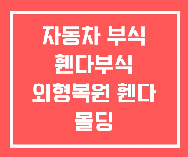 자동차 부식 휀다부식 외형복원 휀다 몰딩