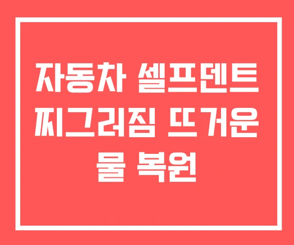 자동차 셀프덴트 찌그러짐 뜨거운 물 복원