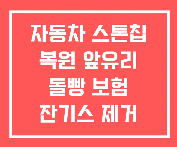 자동차 스톤칩 복원 앞유리 돌빵 보험 잔기스 제거