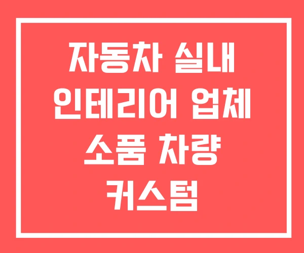 자동차 실내 인테리어 업체 소품 차량 커스텀