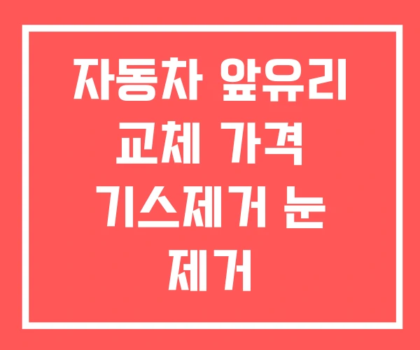자동차 앞유리 교체 가격 기스제거 눈 제거