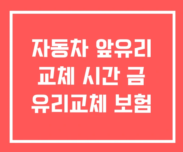 자동차 앞유리 교체 시간 금 유리교체 보험