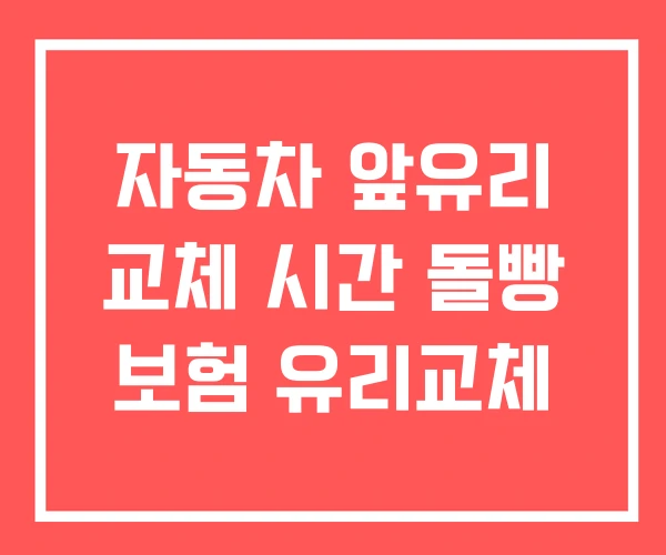 자동차 앞유리 교체 시간 돌빵 보험 유리교체
