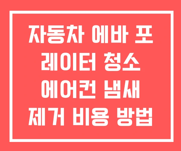 자동차 에바 포 레이터 청소 에어컨 냄새 제거 비용 방법