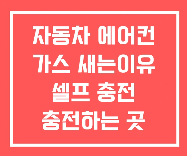 자동차 에어컨 가스 새는이유 셀프 충전 충전하는 곳