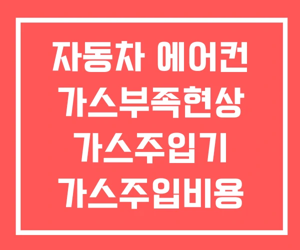 자동차 에어컨 가스부족현상 가스주입기 가스주입비용