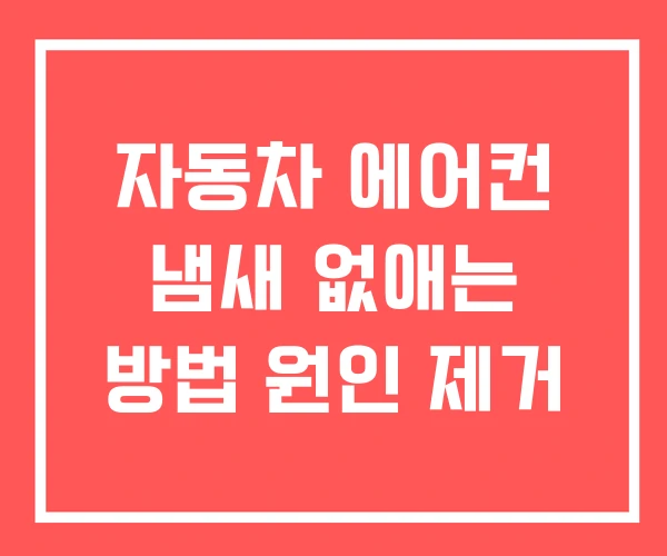 자동차 에어컨 냄새 없애는 방법 원인 제거 자동차 에어컨 냄새 없애는 방법 원인 제거