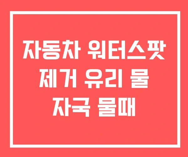 자동차 워터스팟 제거 유리 물 자국 물때 자동차 워터스팟 제거 유리 물 자국 물때