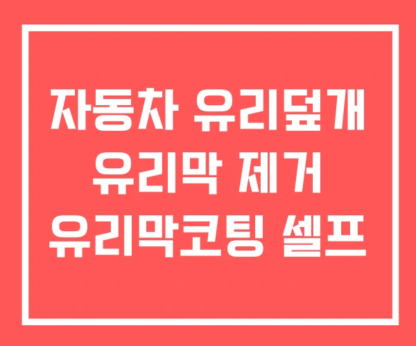 자동차 유리덮개 유리막 제거 유리막코팅 셀프