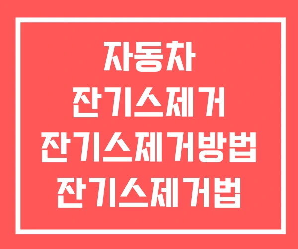 자동차 잔기스제거 잔기스제거방법 잔기스제거법