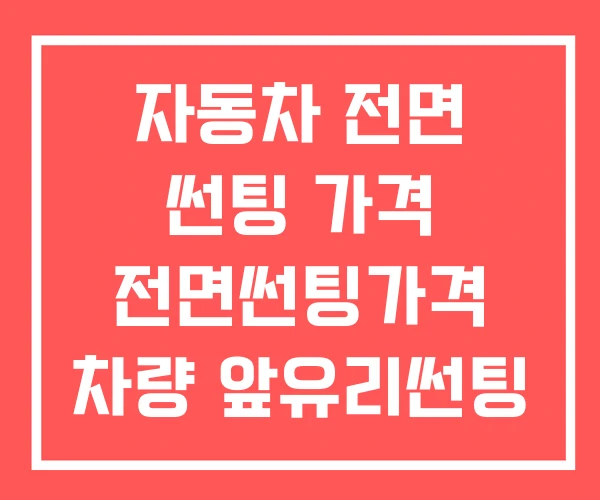 자동차 전면 썬팅 가격 전면썬팅가격 차량 앞유리썬팅