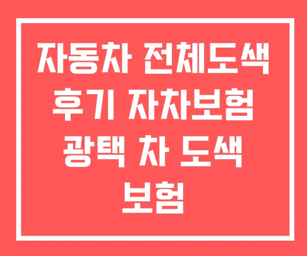 자동차 전체도색 후기 자차보험 광택 차 도색 보험