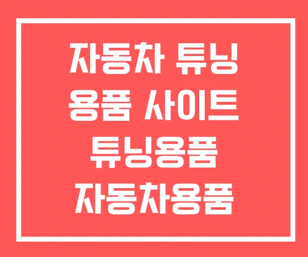 자동차 튜닝 용품 사이트 튜닝용품 자동차용품 백화점