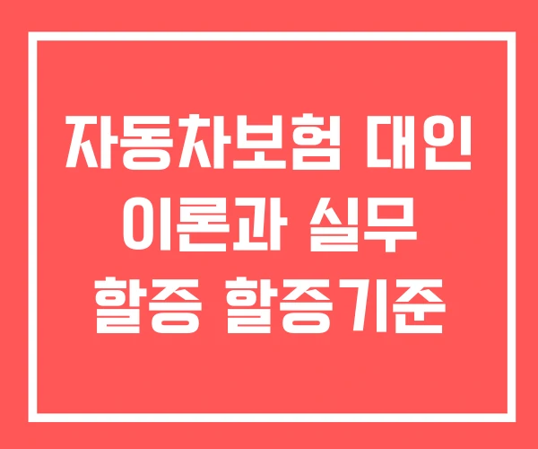 자동차보험 대인 이론과 실무 할증 할증기준