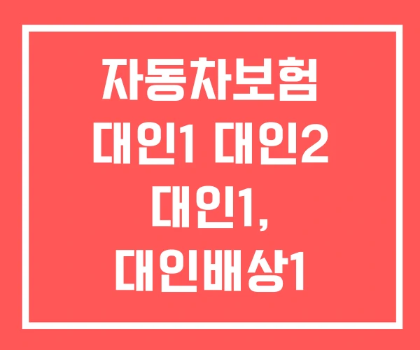 자동차보험 대인1 대인2 대인1, 대인배상1