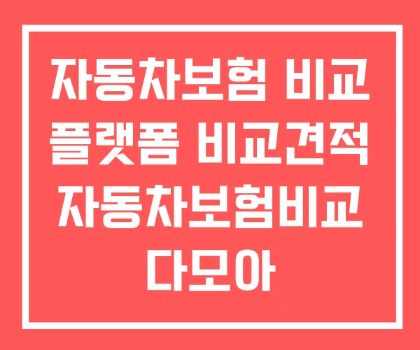 자동차보험 비교 플랫폼 비교견적 자동차보험비교 다모아