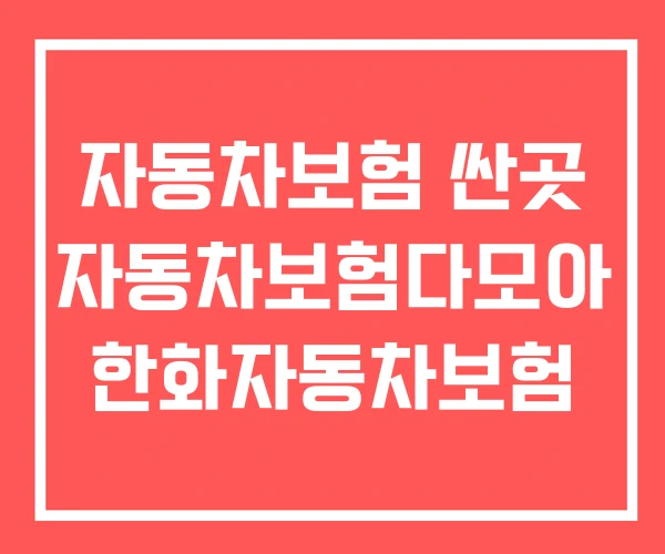 자동차보험 싼곳 자동차보험다모아 한화자동차보험 자동차보험 싼곳 자동차보험다모아 한화자동차보험