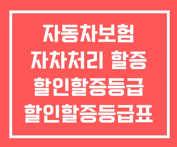 자동차보험 자차처리 할증 할인할증등급 할인할증등급표