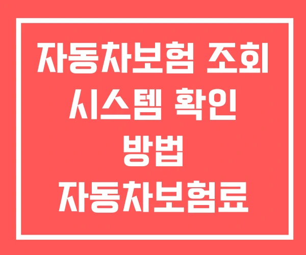 자동차보험 조회 시스템 확인 방법 자동차보험료 비교