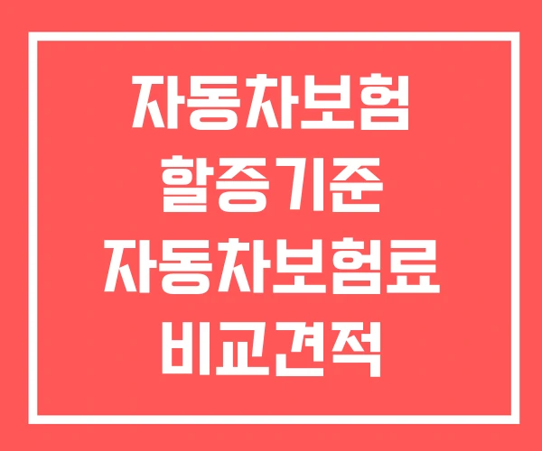 자동차보험 할증기준 자동차보험료 비교견적 자동차보험 할증기준 자동차보험료 비교견적