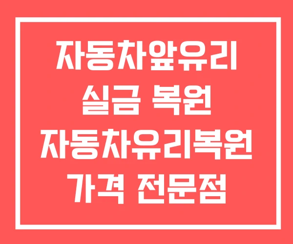 자동차앞유리 실금 복원 자동차유리복원 가격 전문점