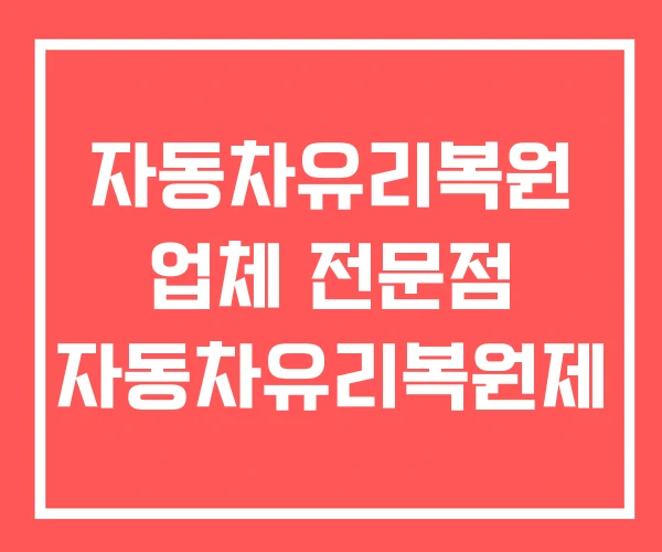 자동차유리복원 업체 전문점 자동차유리복원제