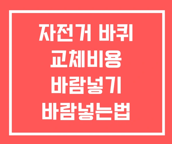 자전거 바퀴 교체비용 바람넣기 바람넣는법