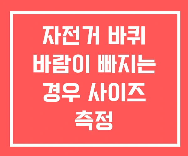 자전거 바퀴 바람이 빠지는 경우 사이즈 측정