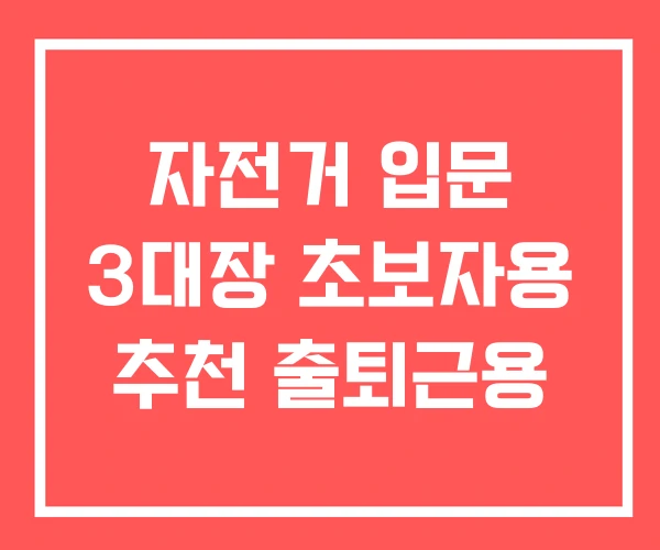자전거 입문 3대장 초보자용 추천 출퇴근용 자전거 입문 3대장 초보자용 추천 출퇴근용