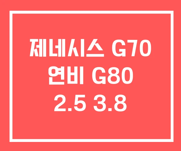 제네시스 G70 연비 G80 2.5 3.8