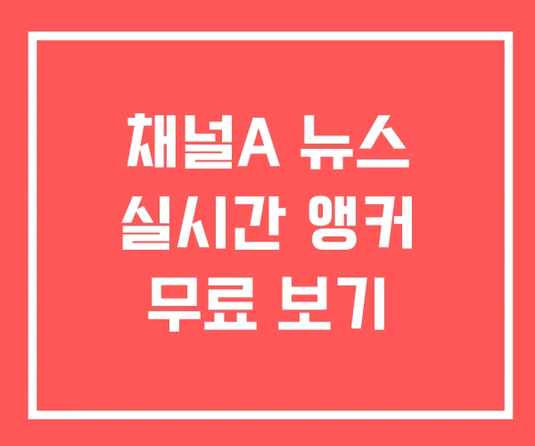 채널A 뉴스 실시간 앵커 무료 보기 채널A 뉴스 실시간 앵커 무료 보기